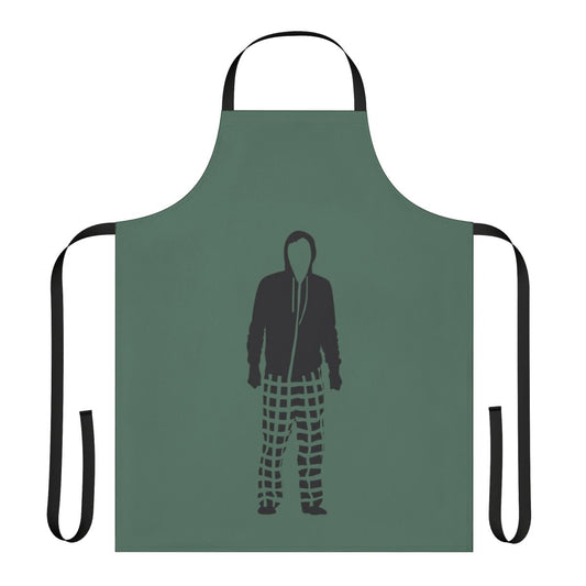 Minimalist apron design inspired by the character Sam Gardner from autistic cinema