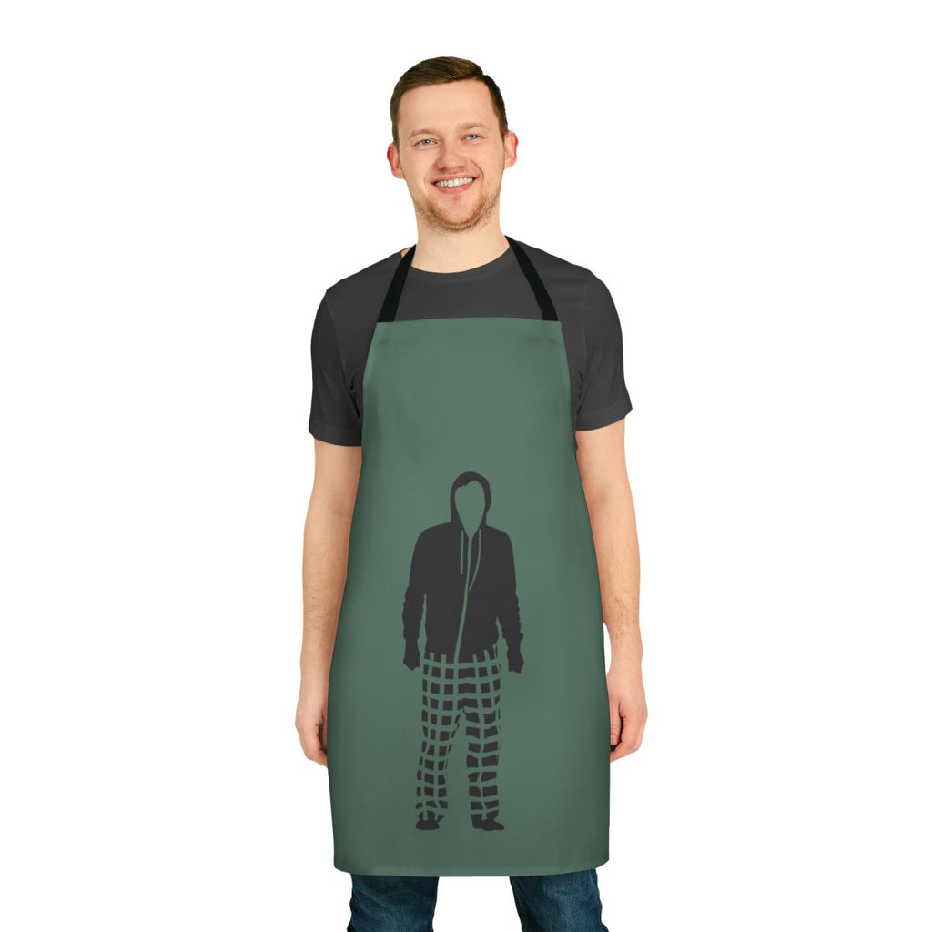Minimalist apron design inspired by the character Sam Gardner from autistic cinema
