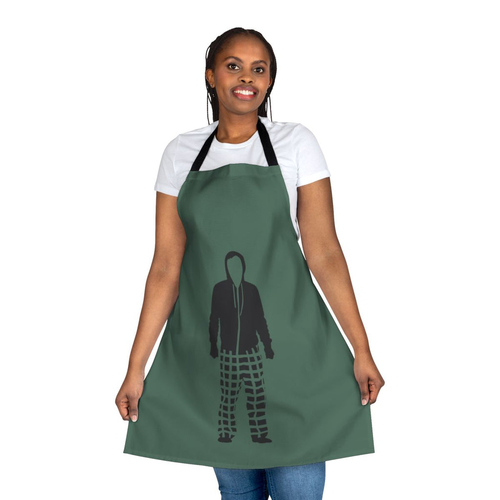 Minimalist apron design inspired by the character Sam Gardner from autistic cinema
