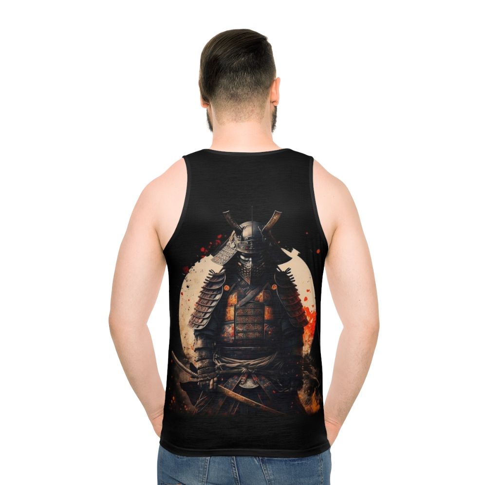 Unisex tank top featuring a minimalist samurai design