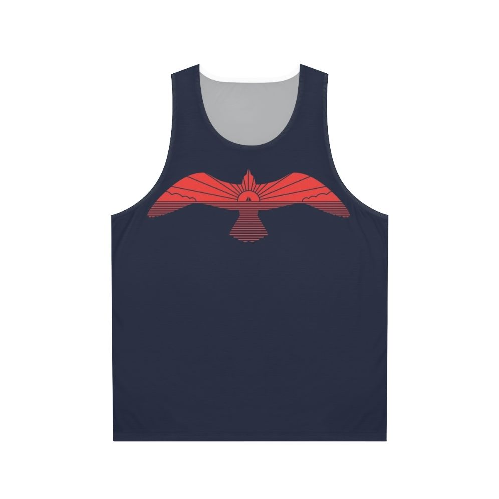 Minimalist seagull line art unisex tank top
