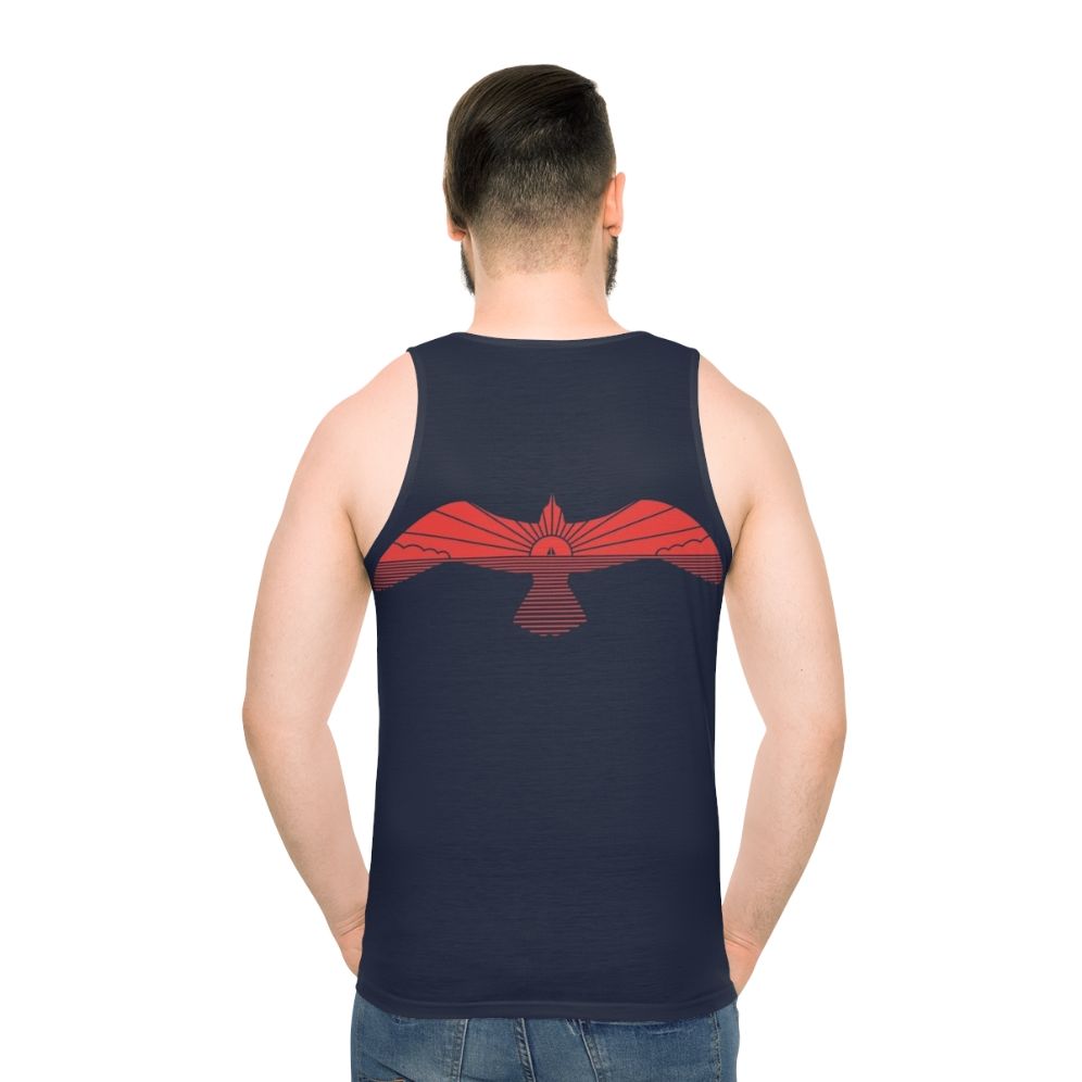Minimalist seagull line art unisex tank top