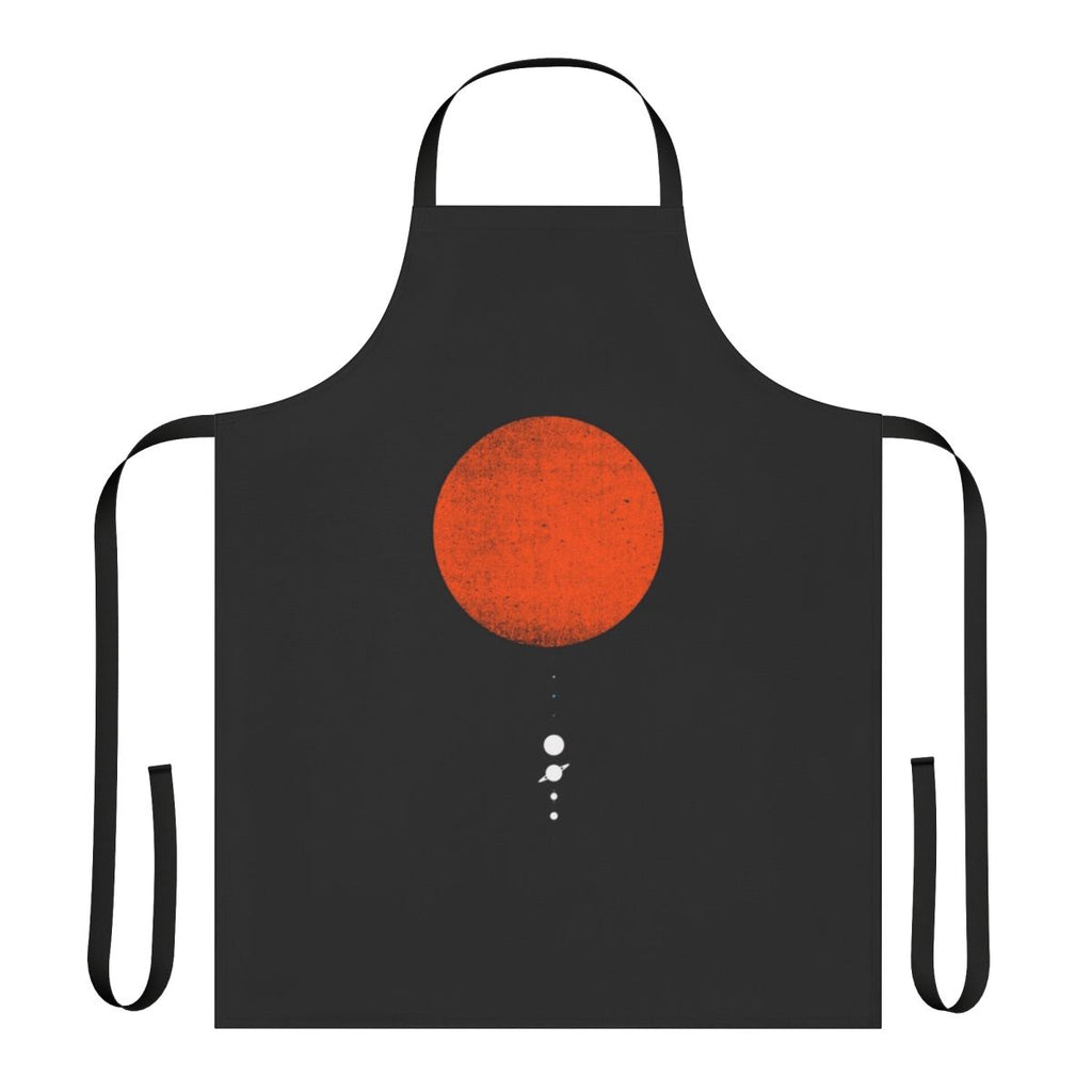 A minimalist apron featuring the planets of the solar system