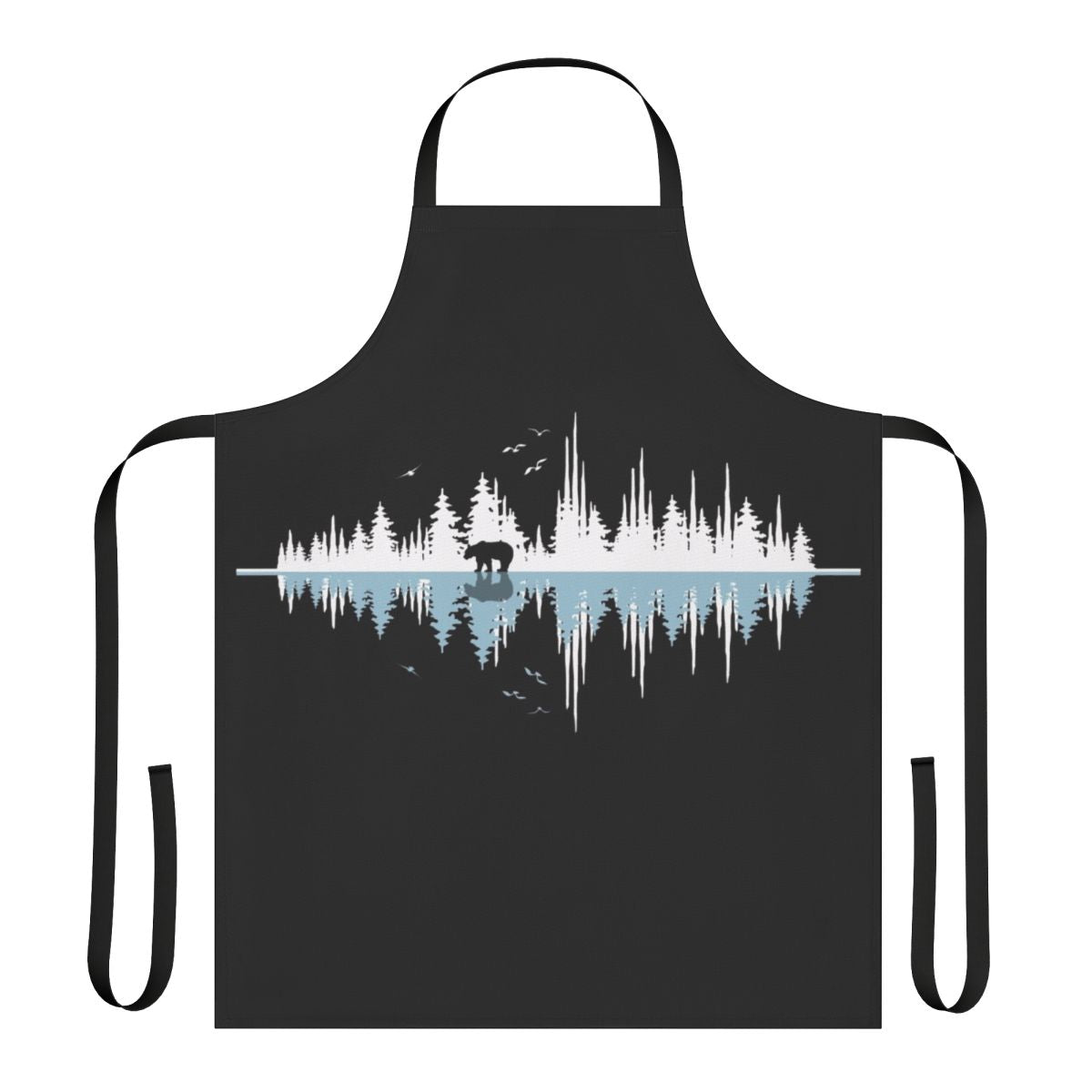 Minimalist apron featuring a stylized sound wave design inspired by nature and wildlife