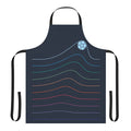 A minimalist graphic design apron featuring a soccer/football theme with a stylized goal and ball.