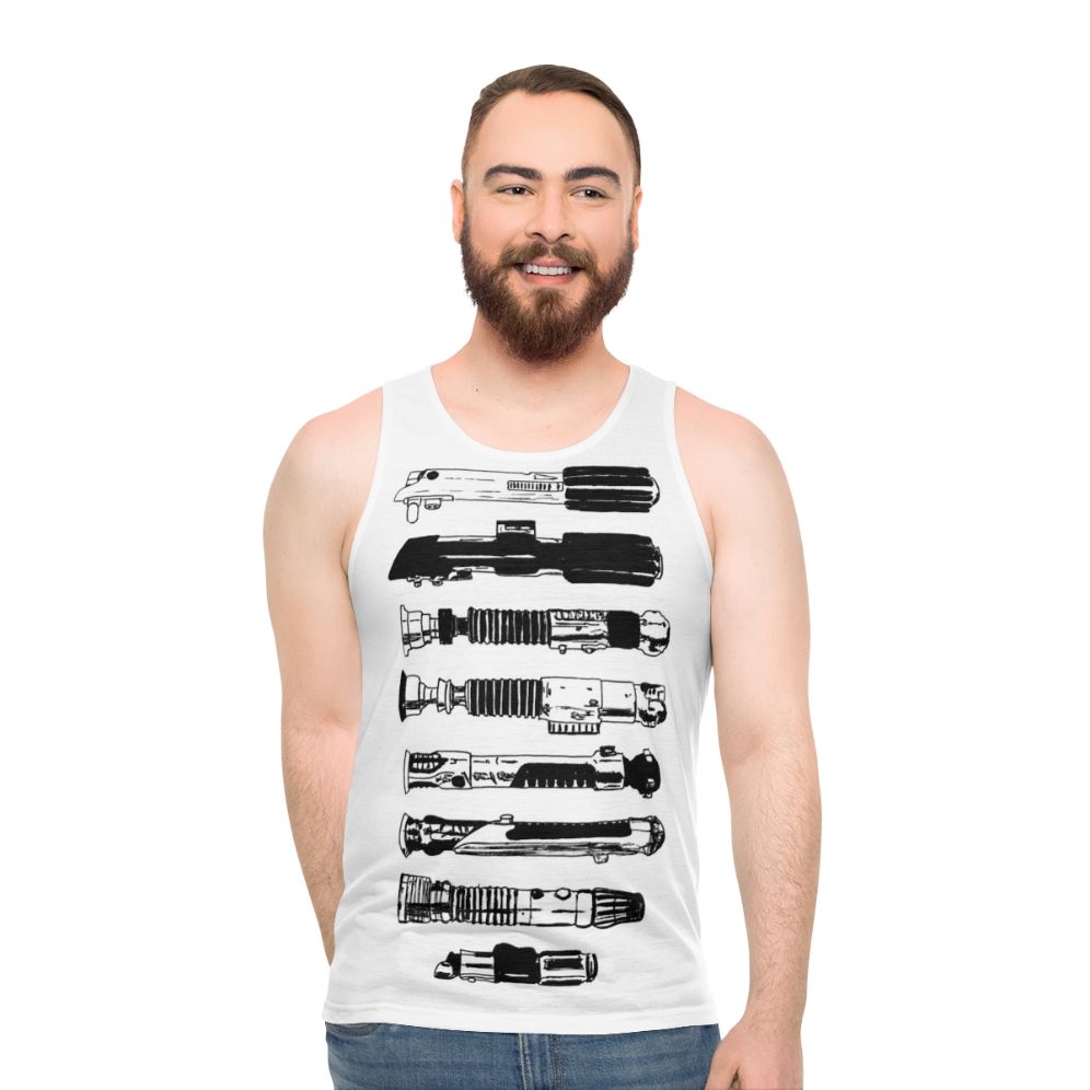 Minimalist Star Wars Lightsaber Jedi Unisex Tank Top