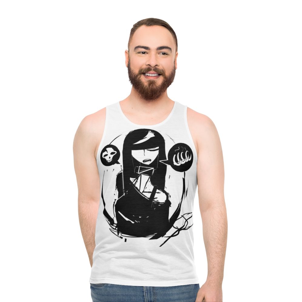 Minimalist unisex cotton tank top in rot design