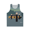 Minimalist unisex tank top with retro electronic music design