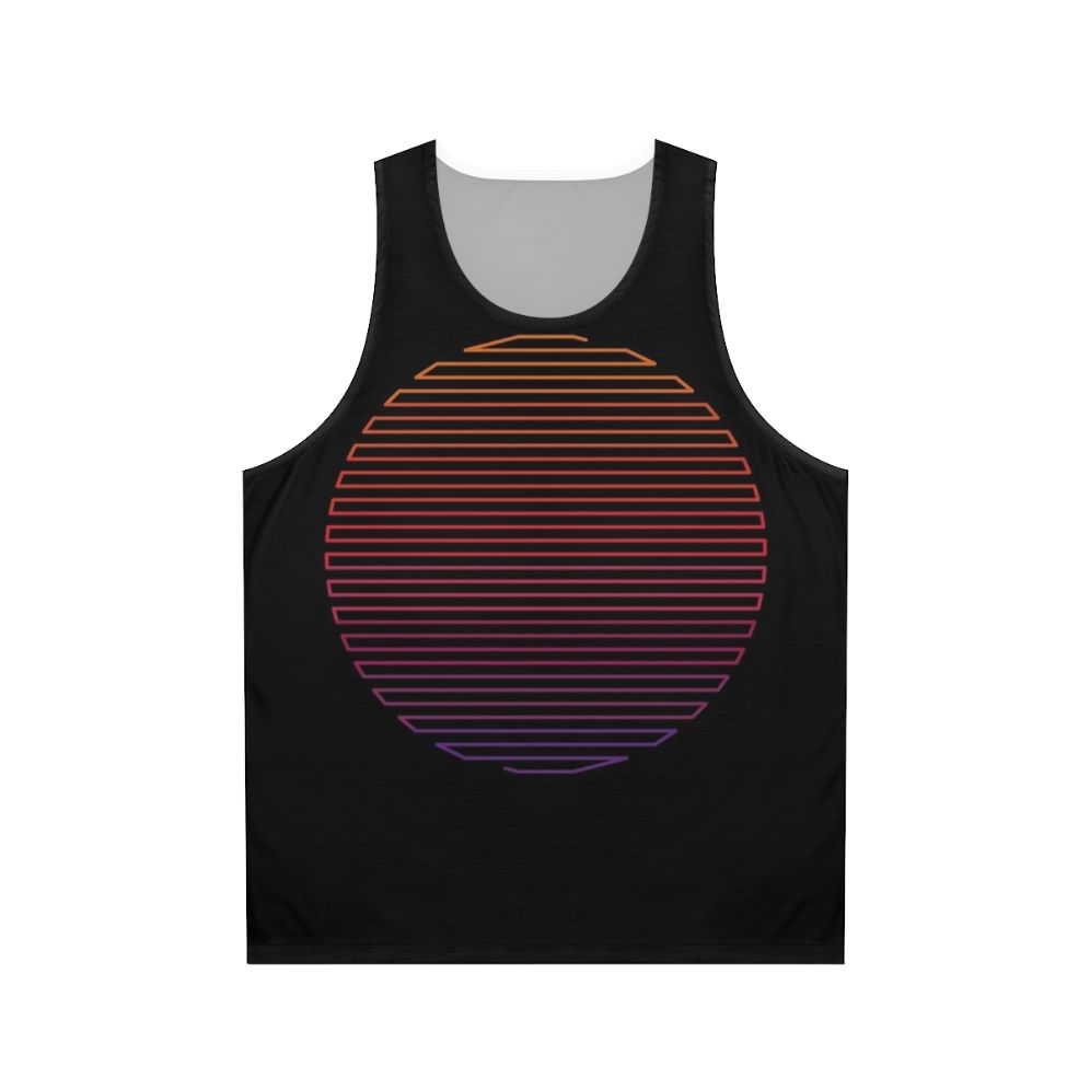 Minimalist unisex tank top with linear gradient design