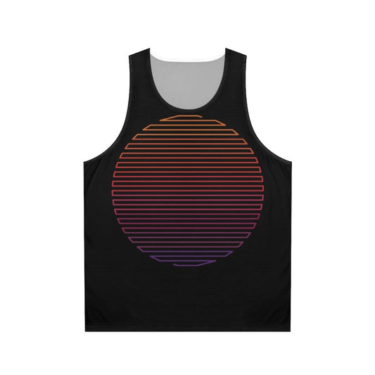 Minimalist unisex tank top with linear gradient design