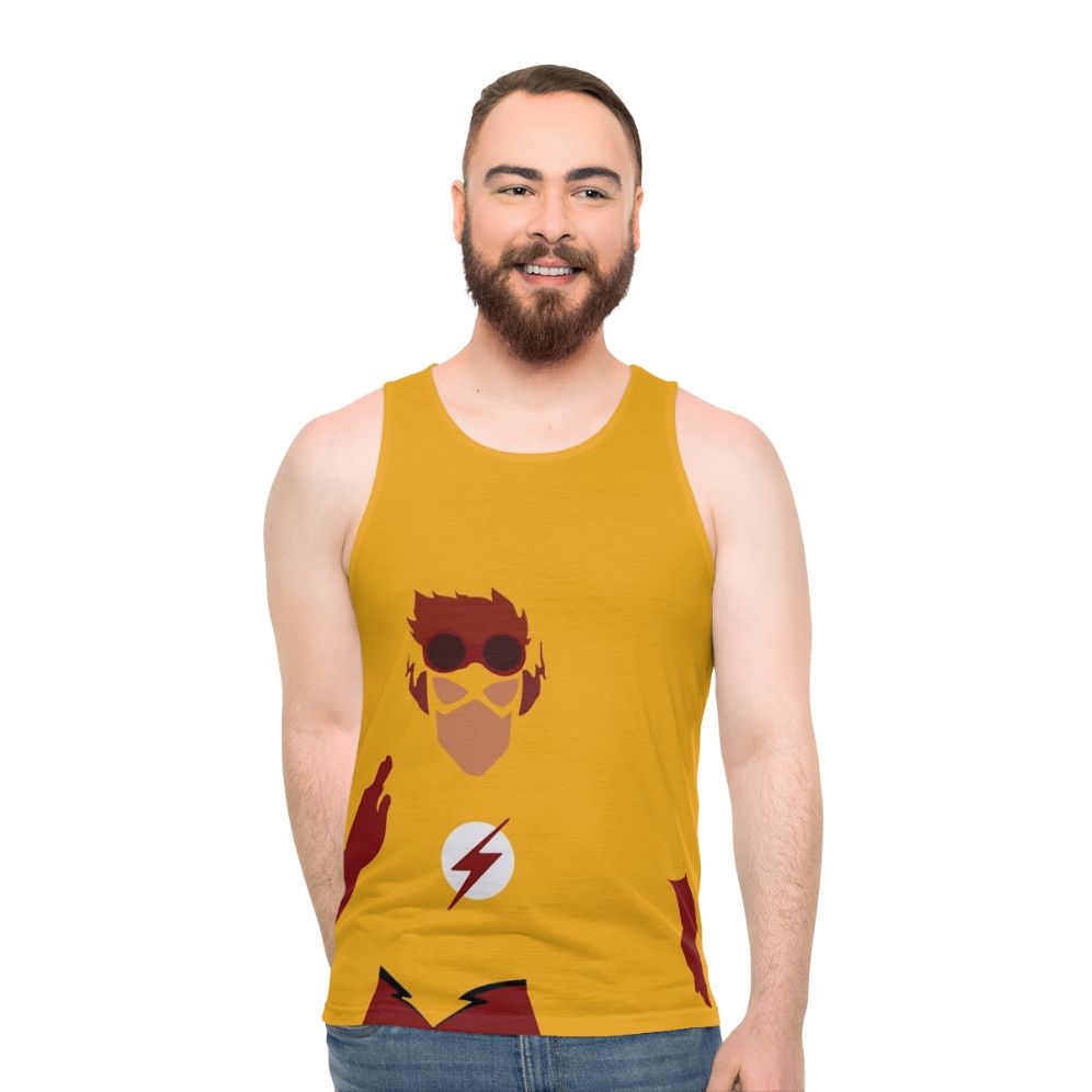 Minimalist Wally West superhero unisex tank top