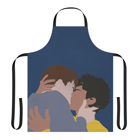 Minimalist design apron featuring a quote from the Netflix series Young Royals