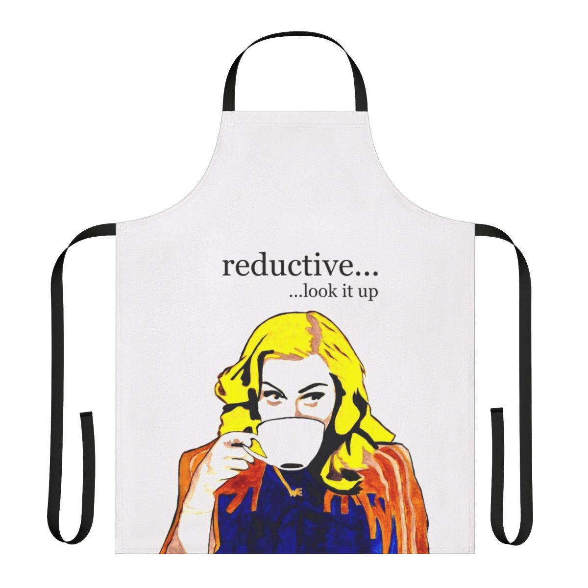 Minimalist white reductive apron with a simple, modern design