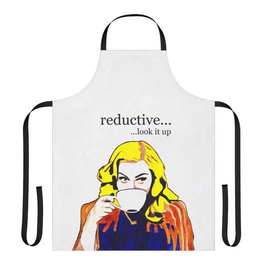 Minimalist white reductive apron with a simple, modern design