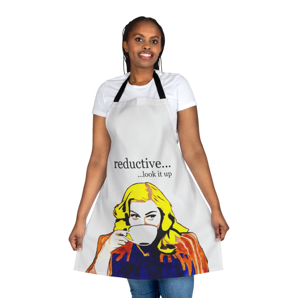 Minimalist white reductive apron with a simple, modern design