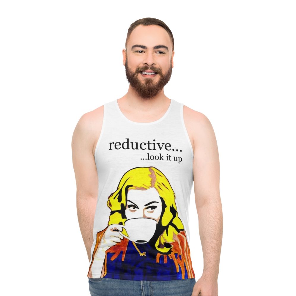 Minimalist white unisex tank top