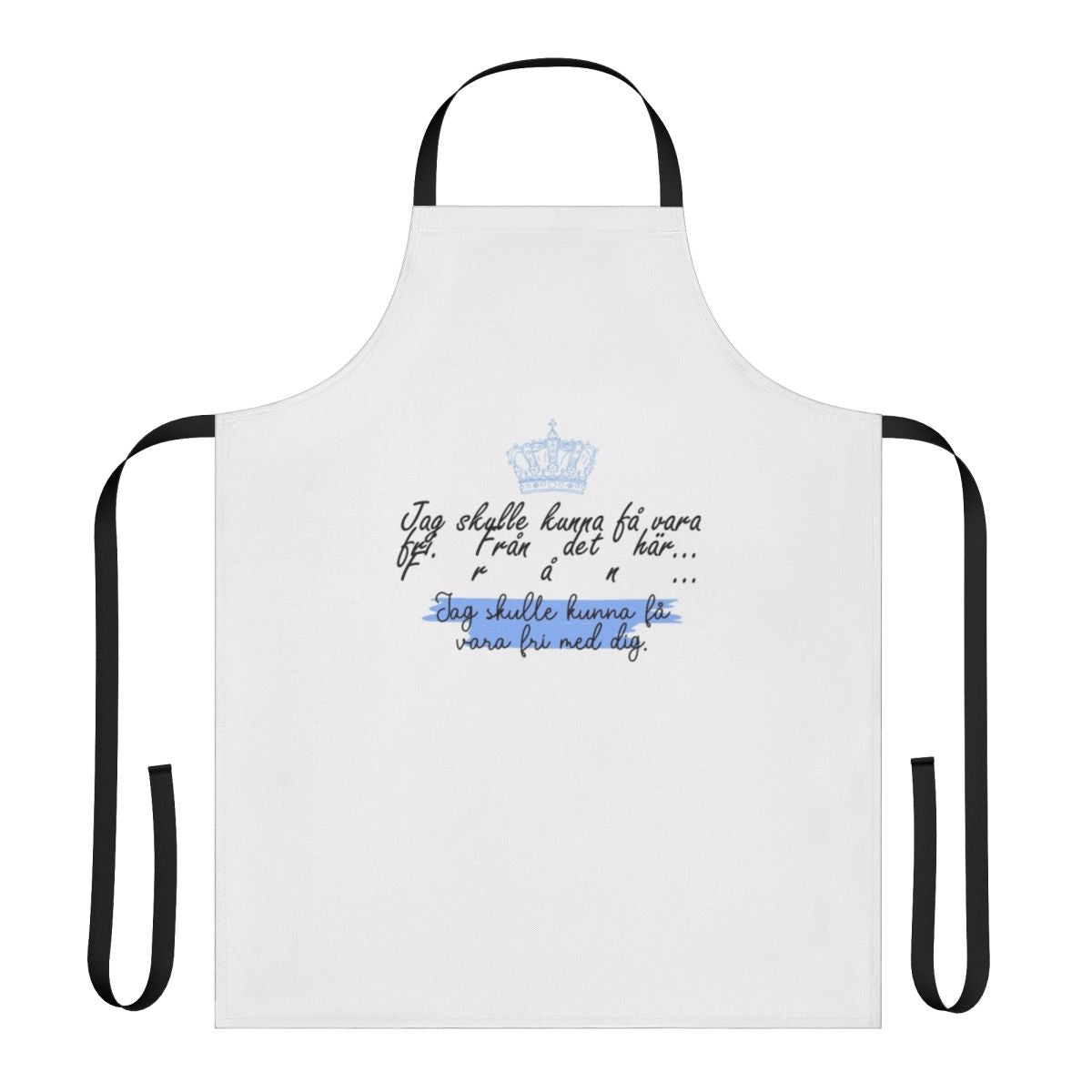 Minimalist apron design featuring line art of Prince Wilhelm and Simon Eriksson from the Netflix series Young Royals