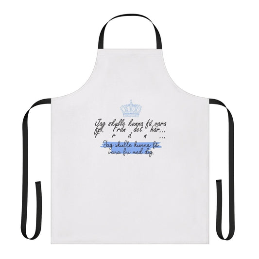 Minimalist apron design featuring line art of Prince Wilhelm and Simon Eriksson from the Netflix series Young Royals