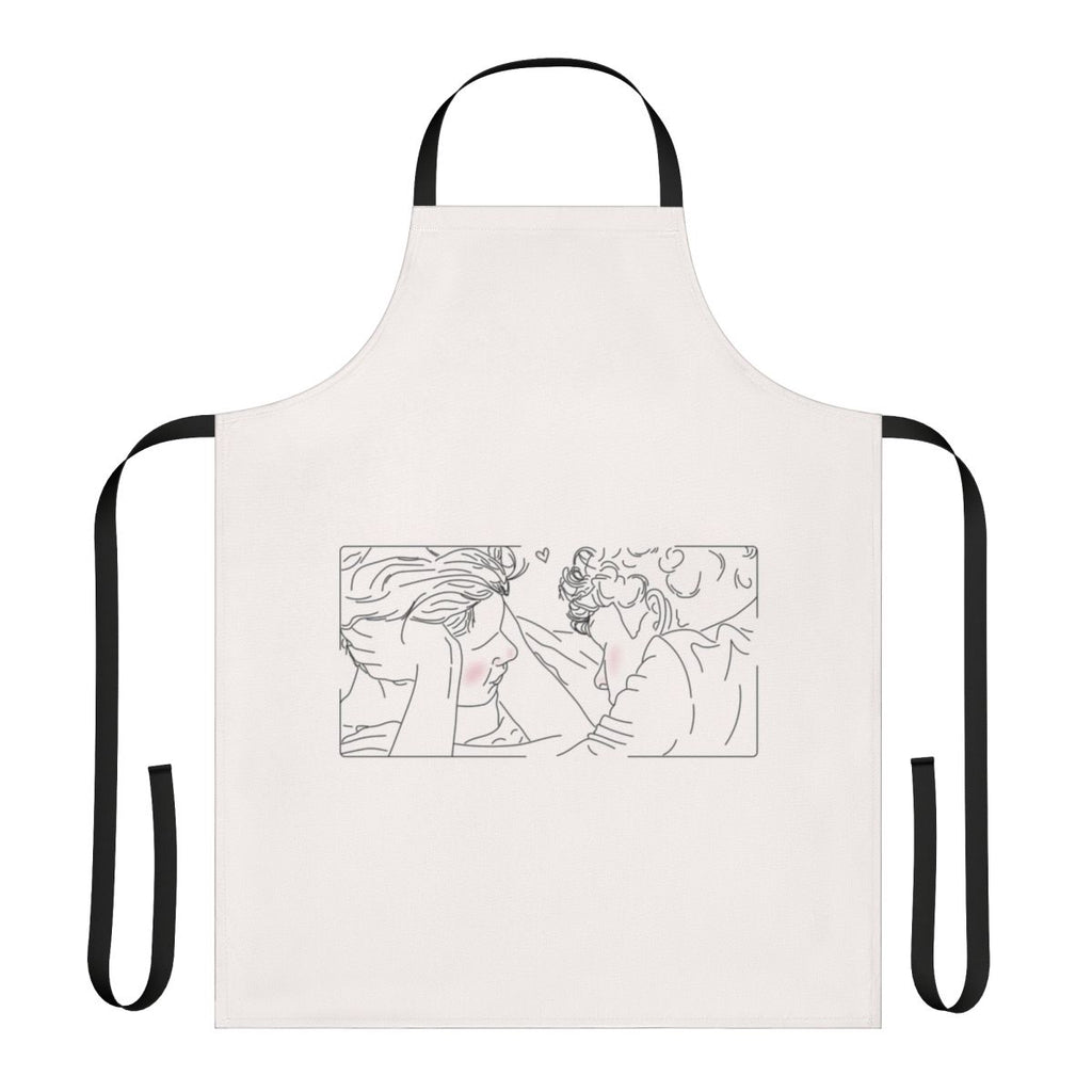 Minimalist line art design apron featuring Prince Wilhelm and Simon Eriksson from the Netflix series Young Royals Season 2.