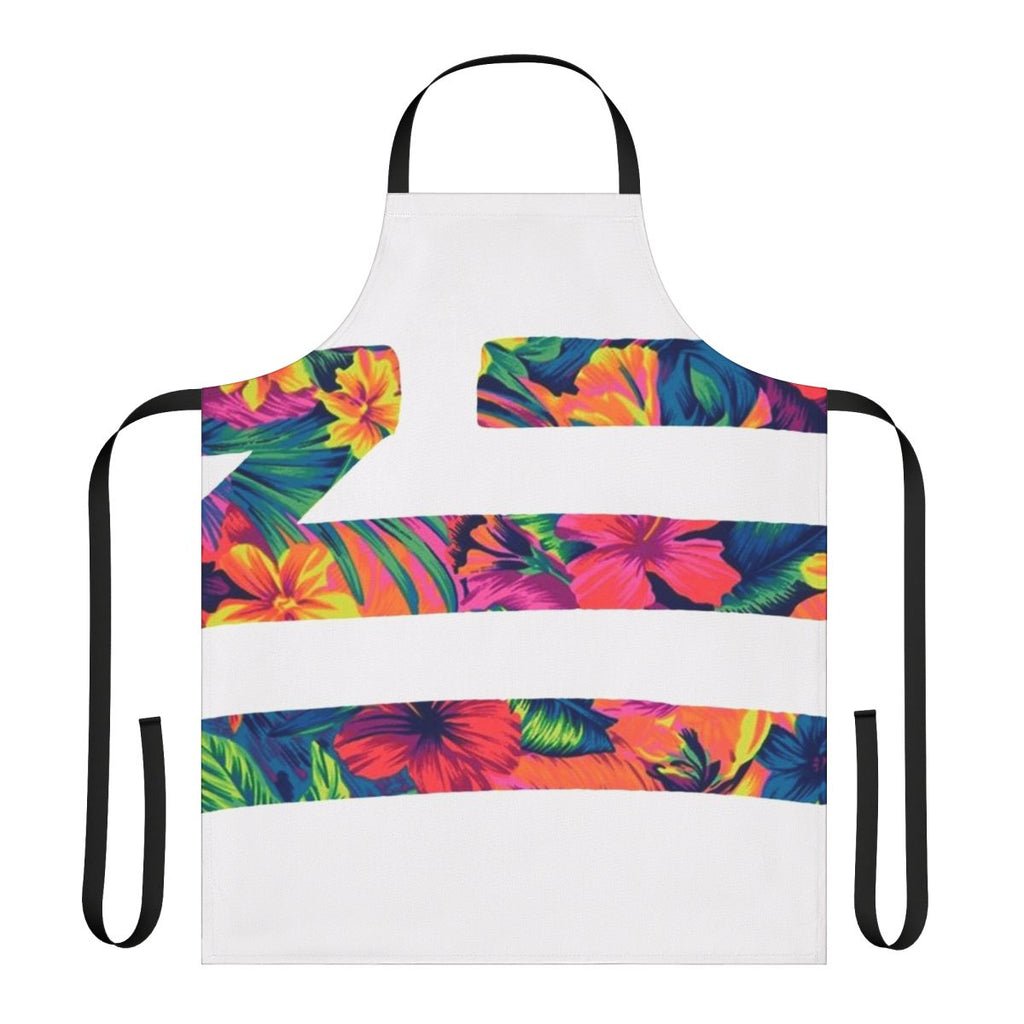 Minimalist black and white apron with a simple design inspired by electronic music artist Zhu