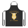A navy blue kitchen apron featuring the Minnesota Vikings logo and team colors.