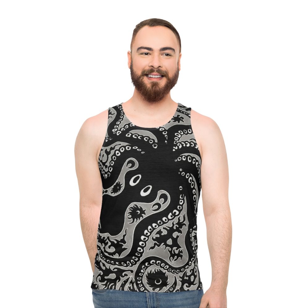 Unisex tank top featuring a Minoan-style octopus design