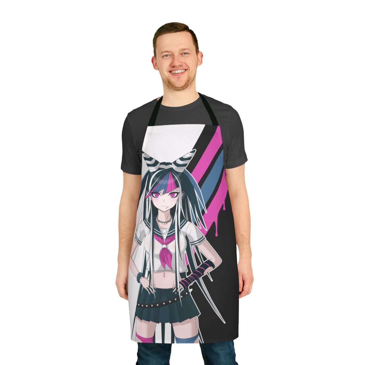 Mioda Ibuki-inspired anime girl apron featuring a vibrant design