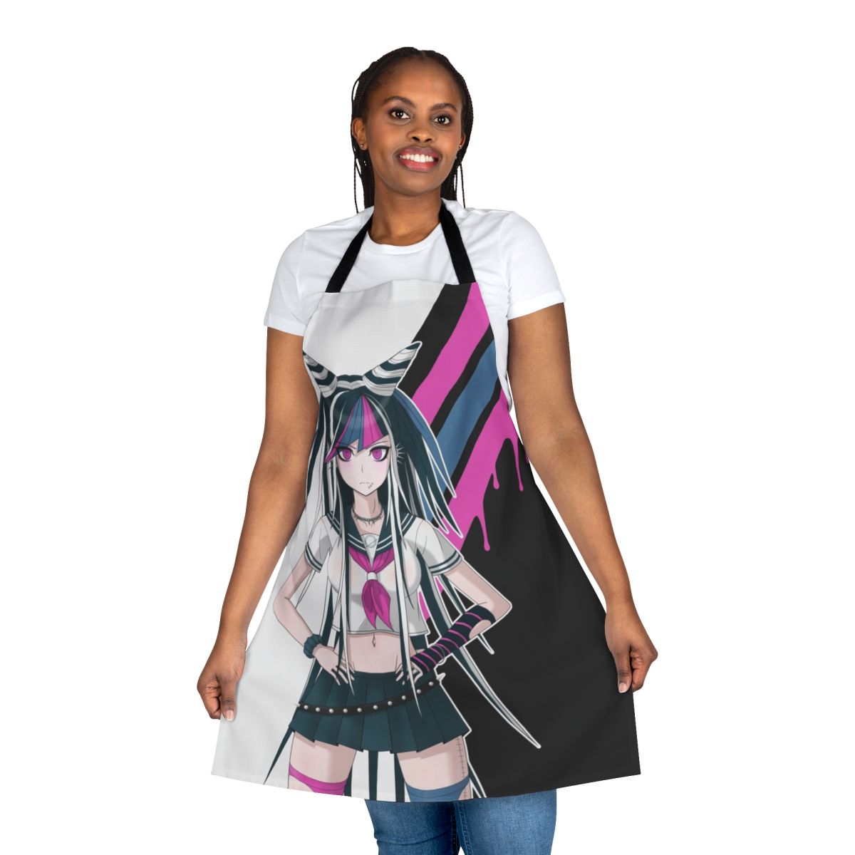 Mioda Ibuki-inspired anime girl apron featuring a vibrant design