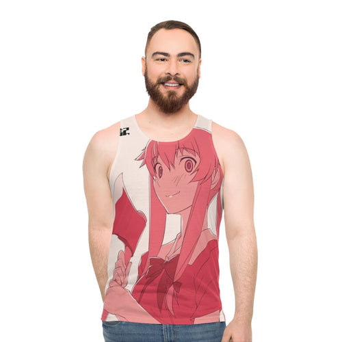 Mirai Nikki anime unisex tank top featuring Yuno Gasai