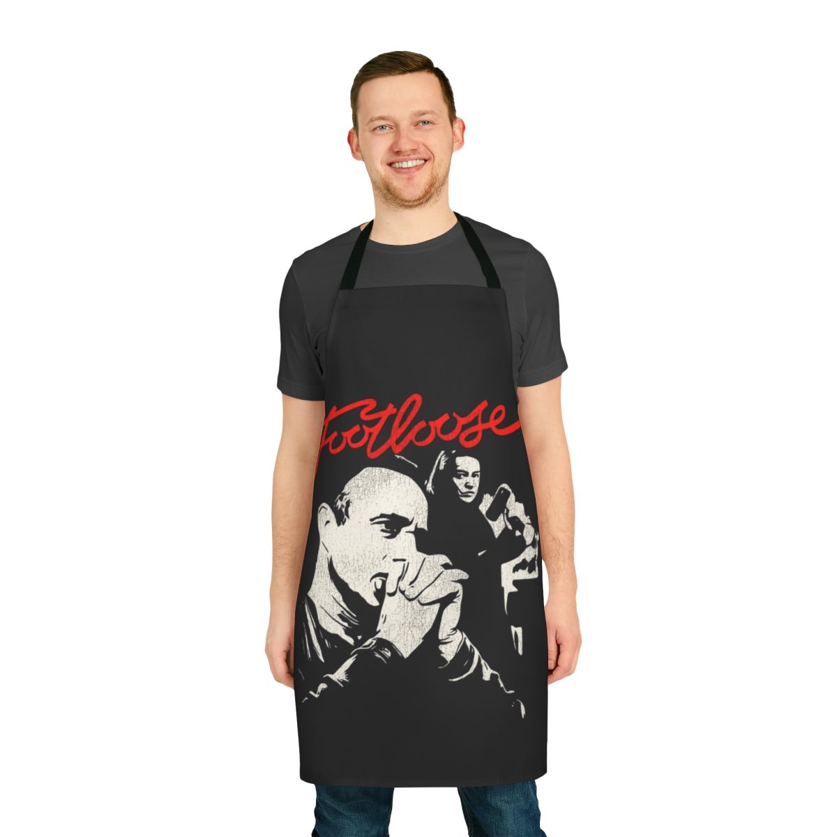 Apron featuring a horror movie parody design with the text "Ain't No Dancing in This House"
