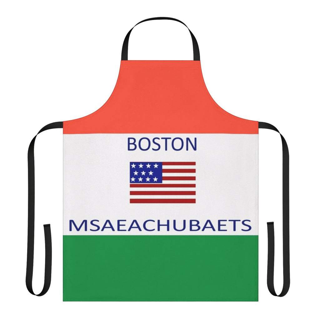 Humorous apron featuring a misspelled meme about Massachusetts