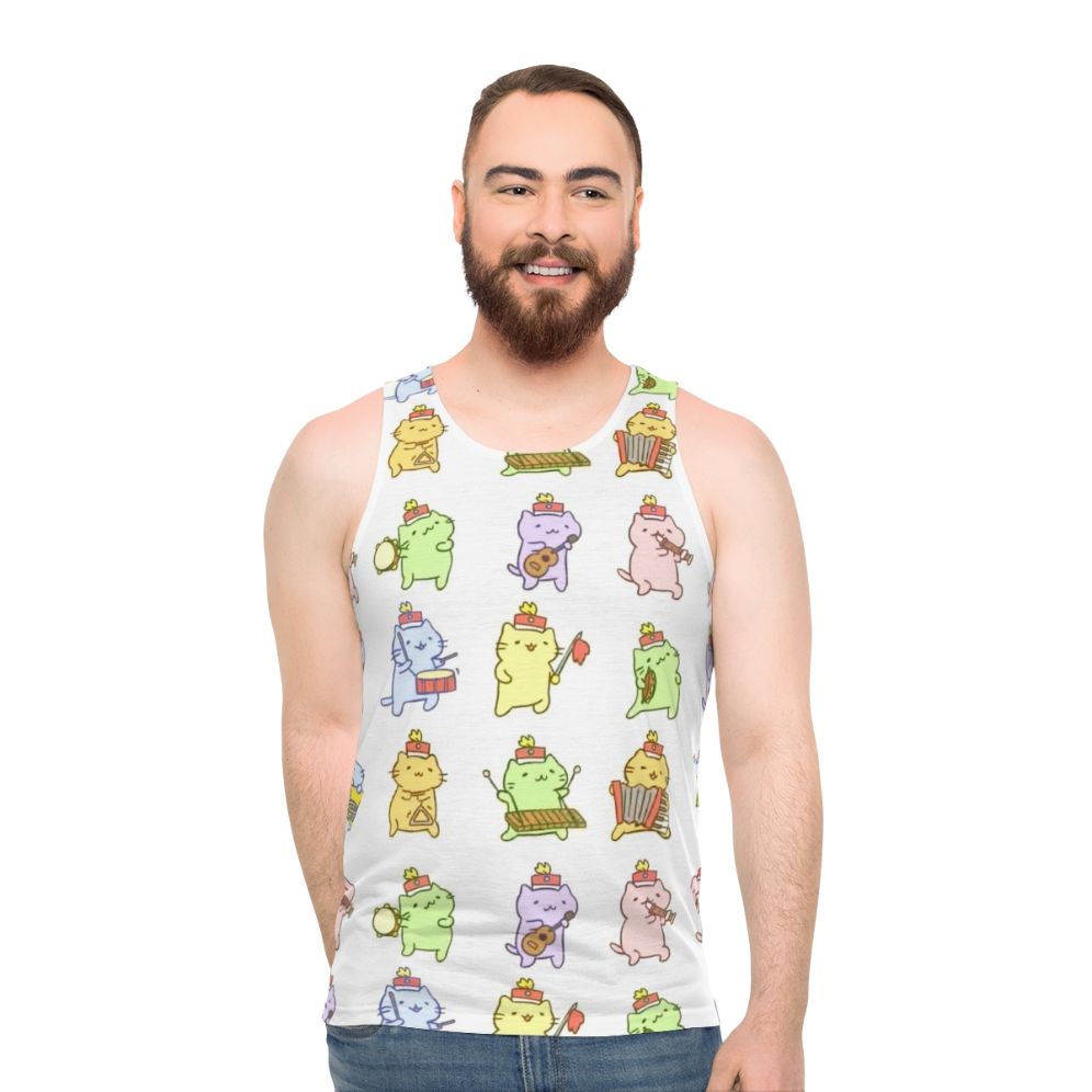 Mitchiri Neko unisex tank top with cute cat design