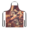 Stylized fire apron design featuring Moametal of the Japanese metal band Babymetal