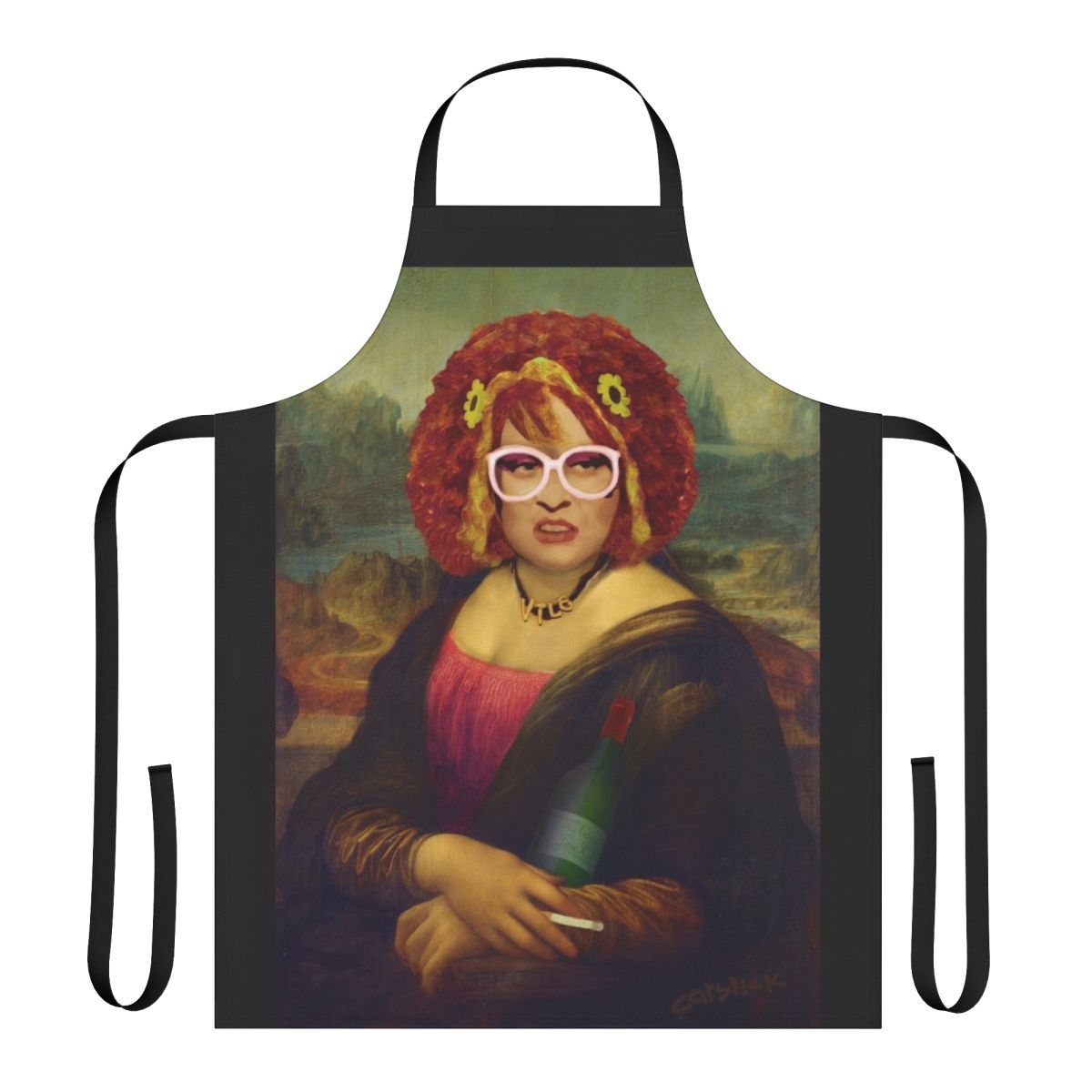 Moaner Linda themed apron with no gold frame