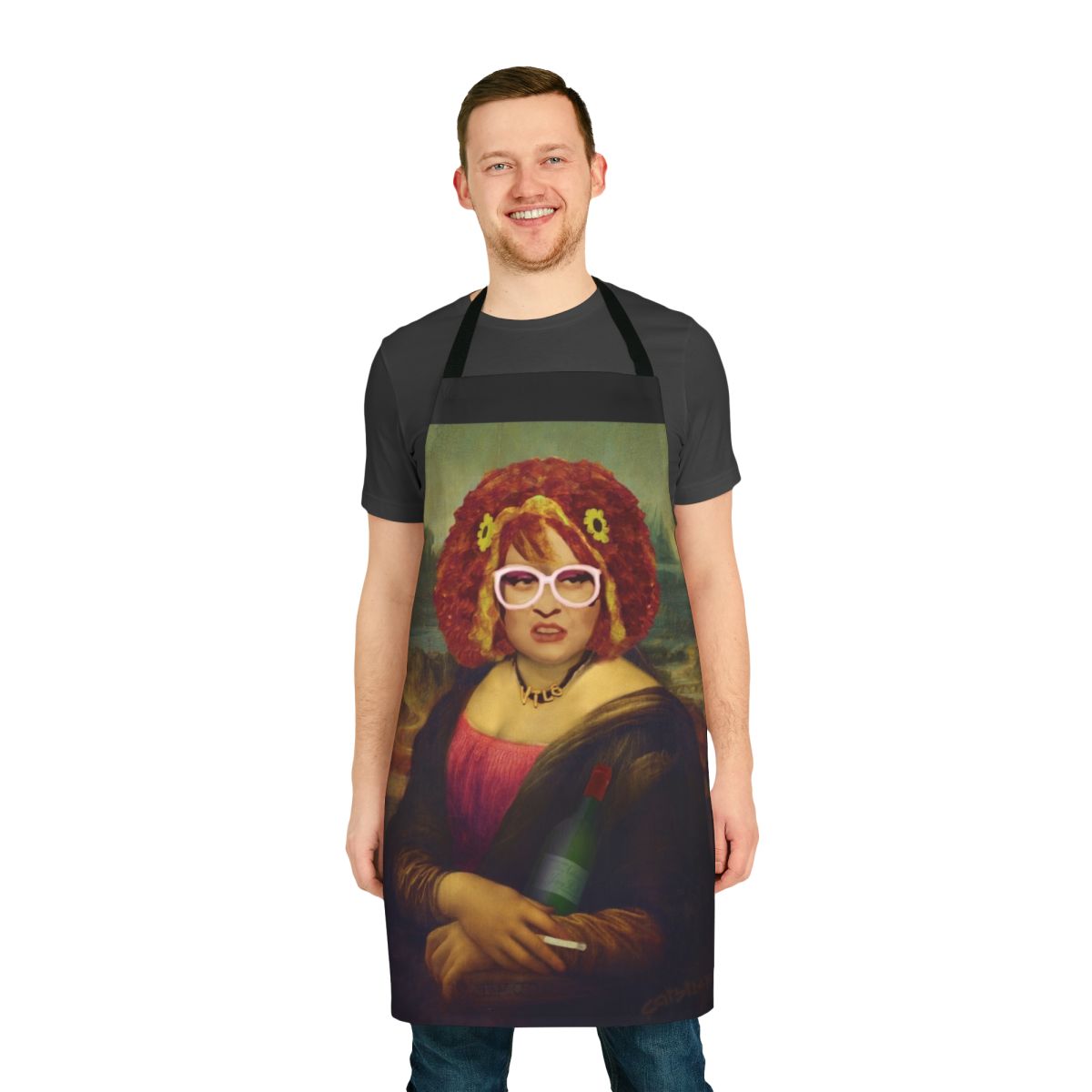 Moaner Linda themed apron with no gold frame