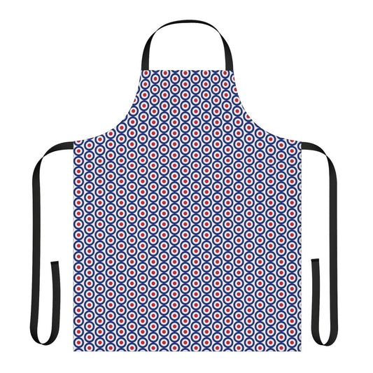 Mod-inspired apron with a target design, perfect for vintage and scooter fans