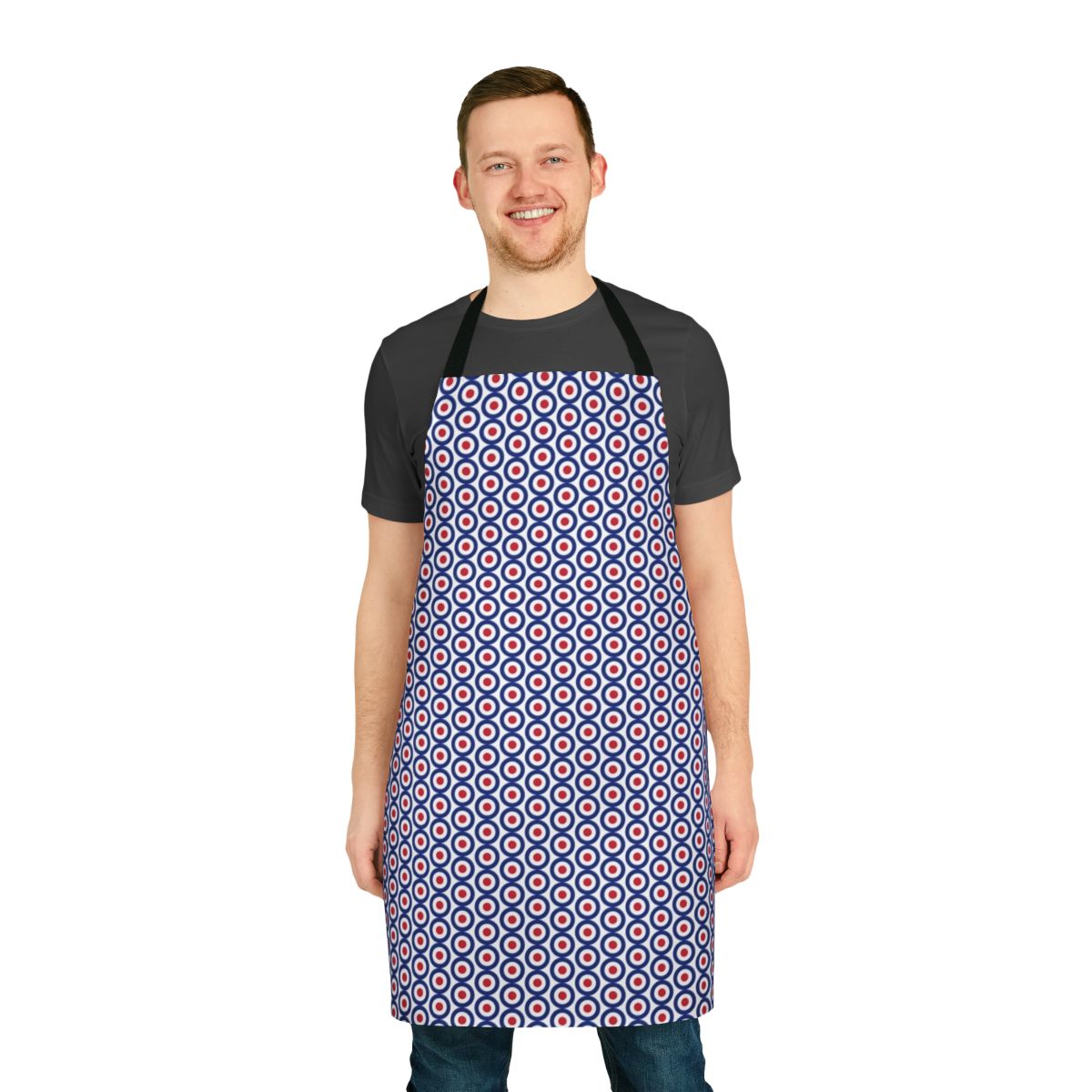 Mod-inspired apron with a target design, perfect for vintage and scooter fans
