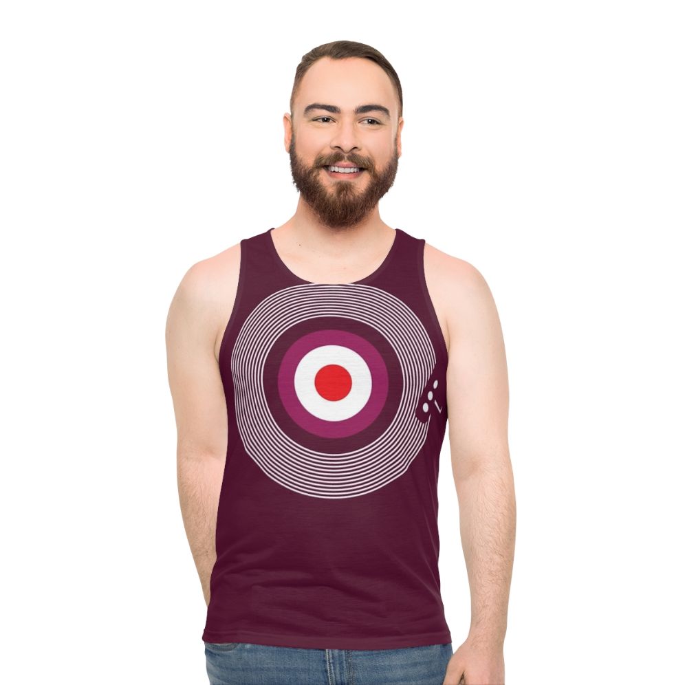 Mod music unisex tank top with minimalist design