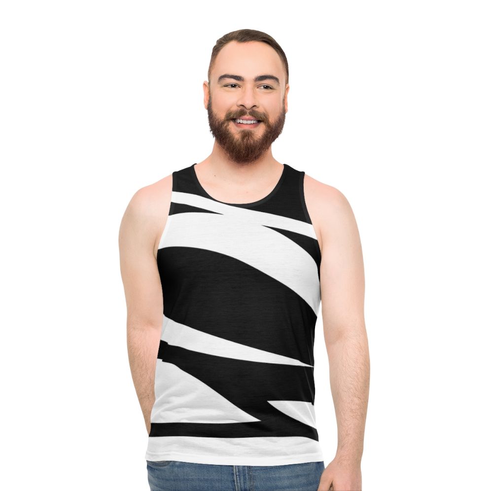 Modern abstract waves graphic unisex tank top