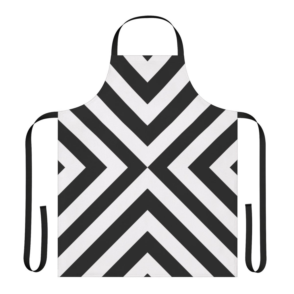 Black and white abstract pattern apron