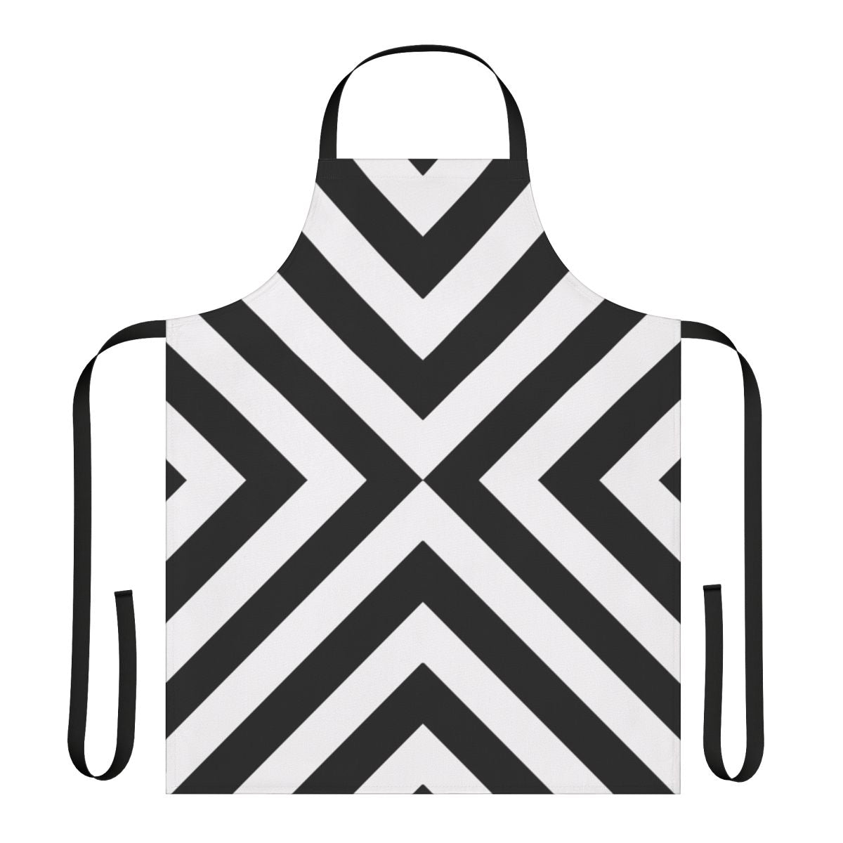 Black and white abstract pattern apron