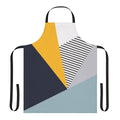A stylish and functional abstract geometric design apron in a modern, minimalist Scandinavian style.