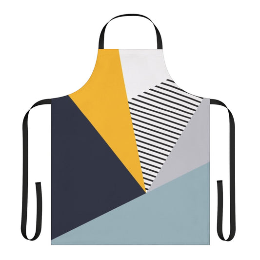 A stylish and functional abstract geometric design apron in a modern, minimalist Scandinavian style.