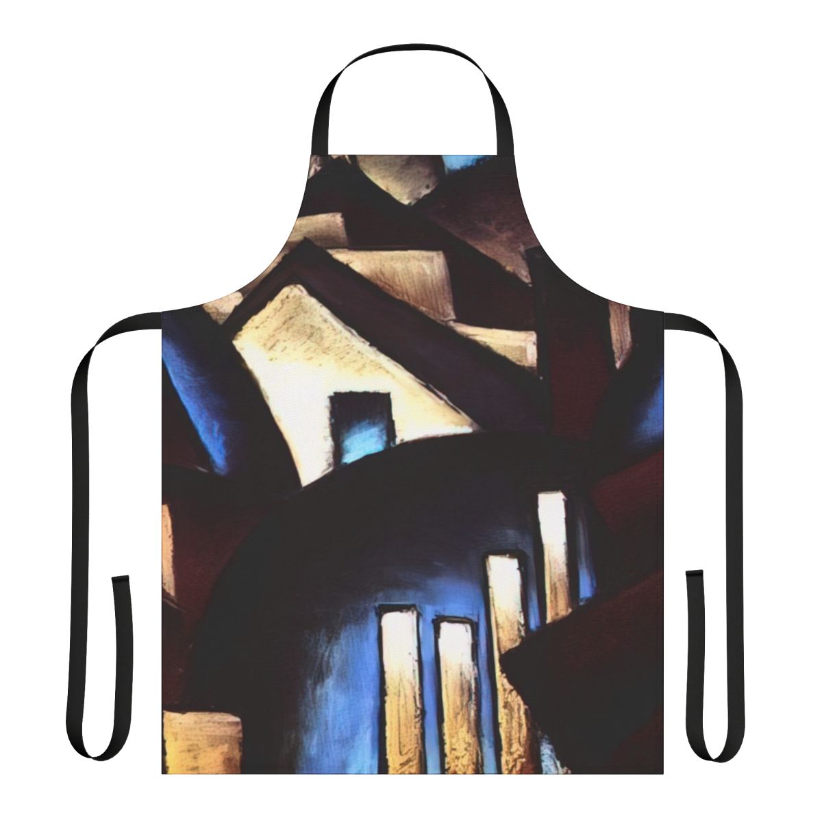 Apron featuring abstract art inspired by nature, in the style of American modernist artist Arthur Dove.