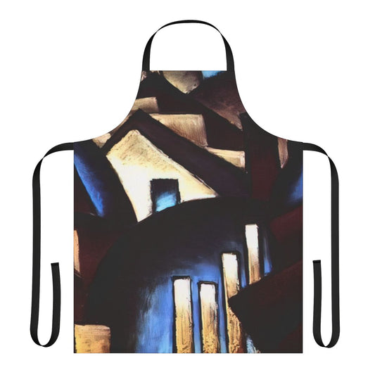 Apron featuring abstract art inspired by nature, in the style of American modernist artist Arthur Dove.