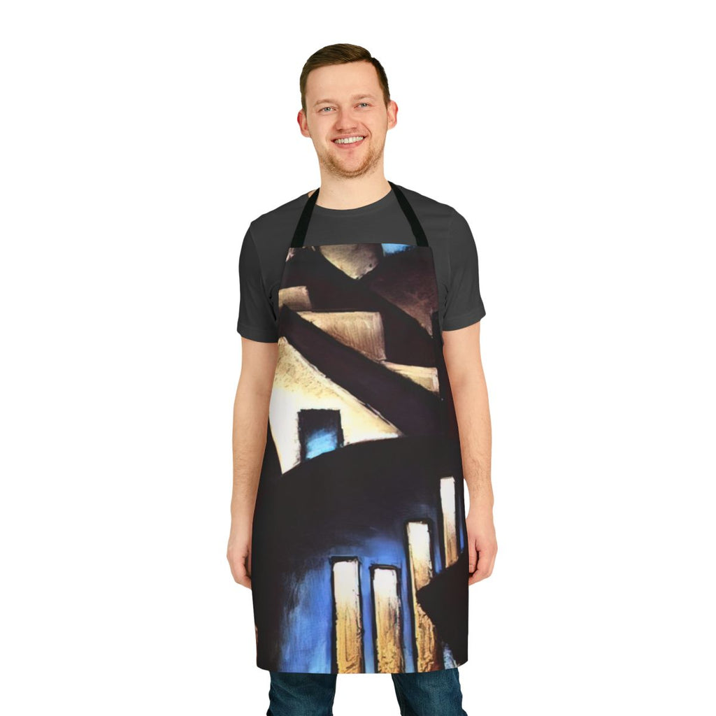 Apron featuring abstract art inspired by nature, in the style of American modernist artist Arthur Dove.