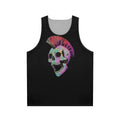 Mohawk skull unisex tank top