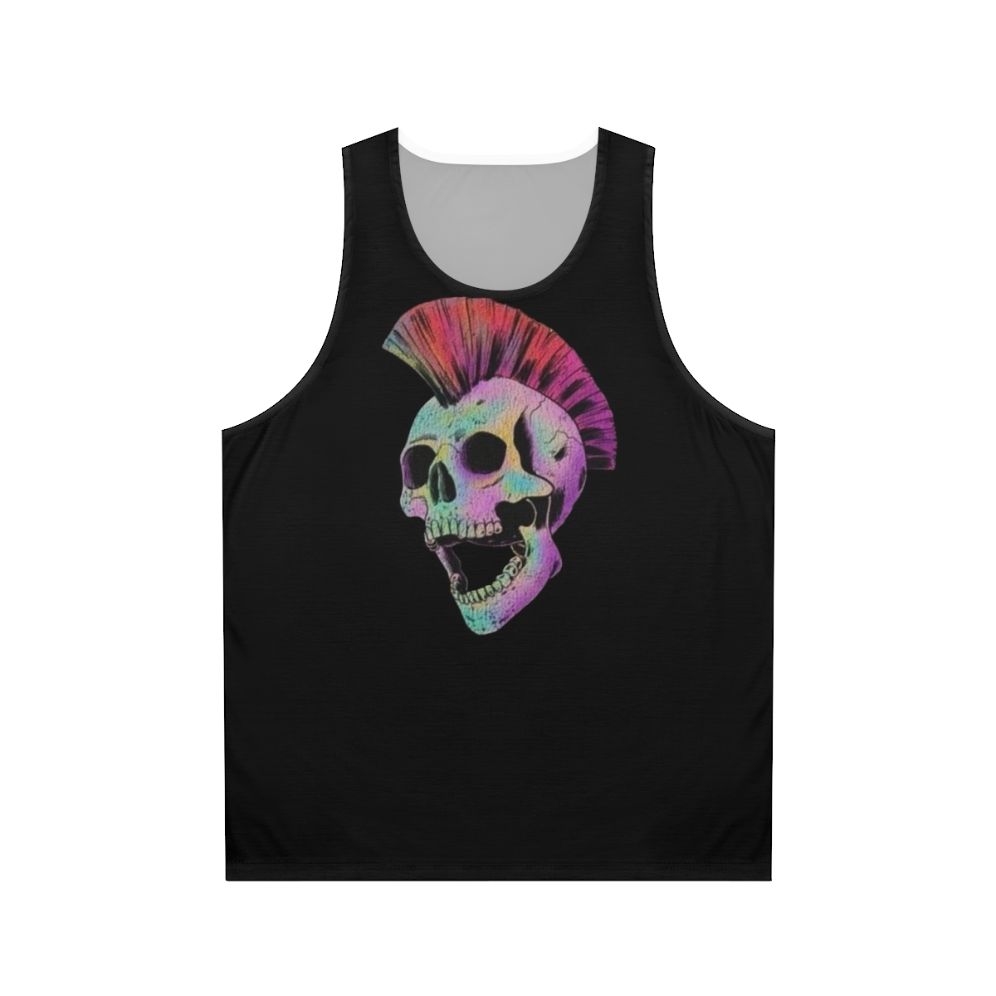 Mohawk skull unisex tank top
