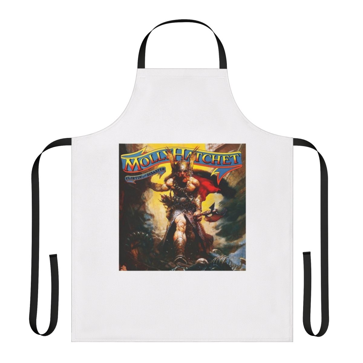 Molly Hatchet Poster Art Apron featuring the band's iconic logo and artwork