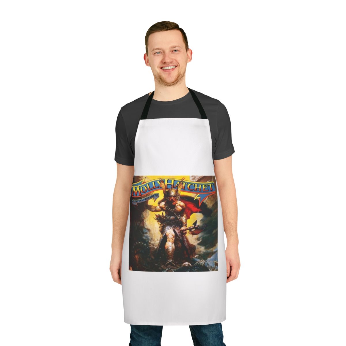 Molly Hatchet Poster Art Apron featuring the band's iconic logo and artwork